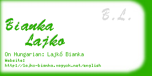 bianka lajko business card